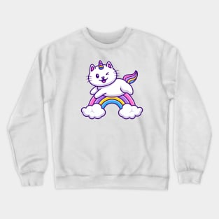 Cute Cat Unicorn Flying Crewneck Sweatshirt